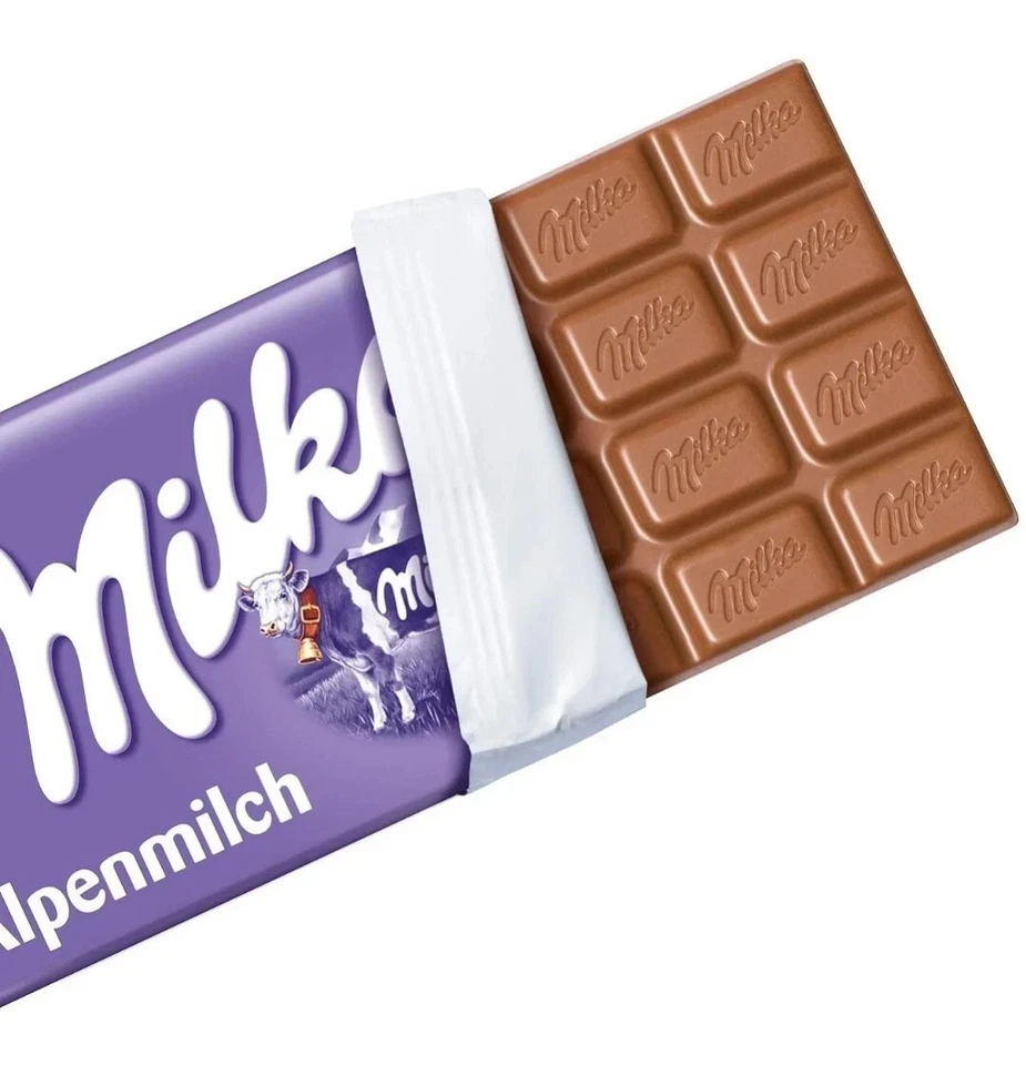 Milka Chocolate Bars 90g – Mixed Flavours – 10 Pack – Alpine Milk - Image 3 of 4