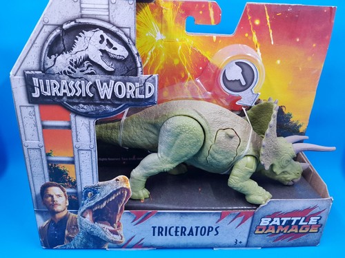 2018 Jurassic World Fallen Kingdom Battle Damage Triceratops Actionfigur Neu - Bild 8 von 13