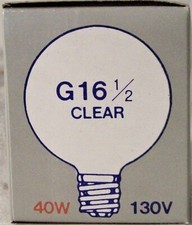 EXTRA LIFE 130V Candelabra Base 40-Watt G16.5, Light Bulbs, Clear NEW BOX OF 25