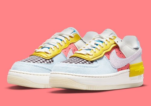 NEW Nike Air Force 1 Shadow Patchwork Multicolor DM8076 100 - SIZE 10.5 WOMEN - Picture 7 of 12