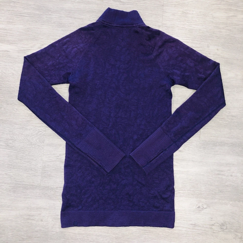Lululemon Feminino 2? Pulôver Rest Less 1/2 zíper LS suéter corte escuro roxo - Imagem 2 de 4
