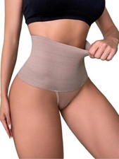 Women High Waist Brief Tummy Control Shapewear French Cut Panties Underwear L