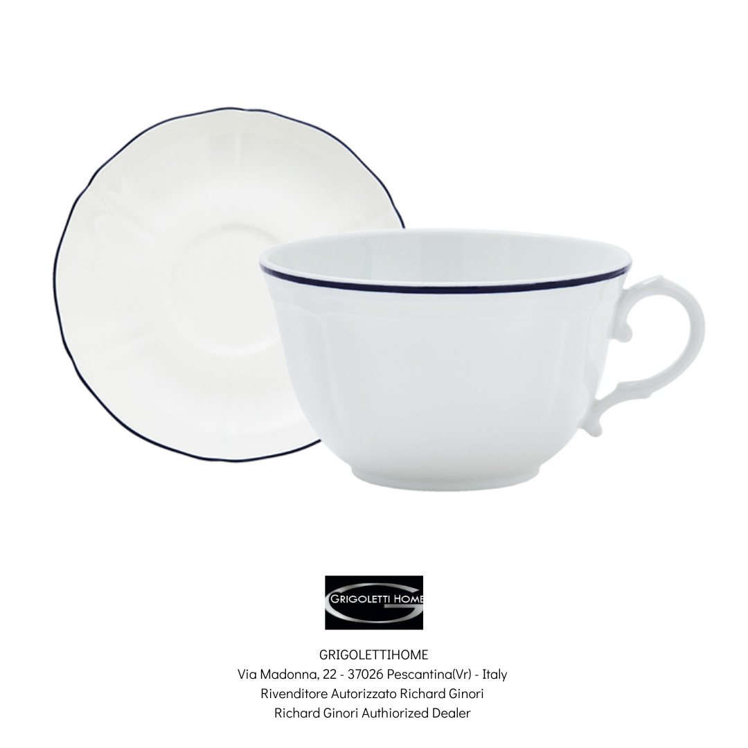 Richard Ginori - Corona Blu Cobalto - 6 Tazas Té Con Plato - Detallista