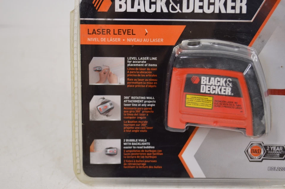 BLACK+DECKER Laser Level + 360 Degree Rotating Wall Attachment - Model BDL220S - Image 2 of 4
