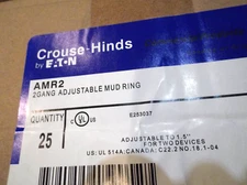 NEW EATON CROUSE-HINDS AMR2 2G ADJUSTABLE MUD RING QTY 25