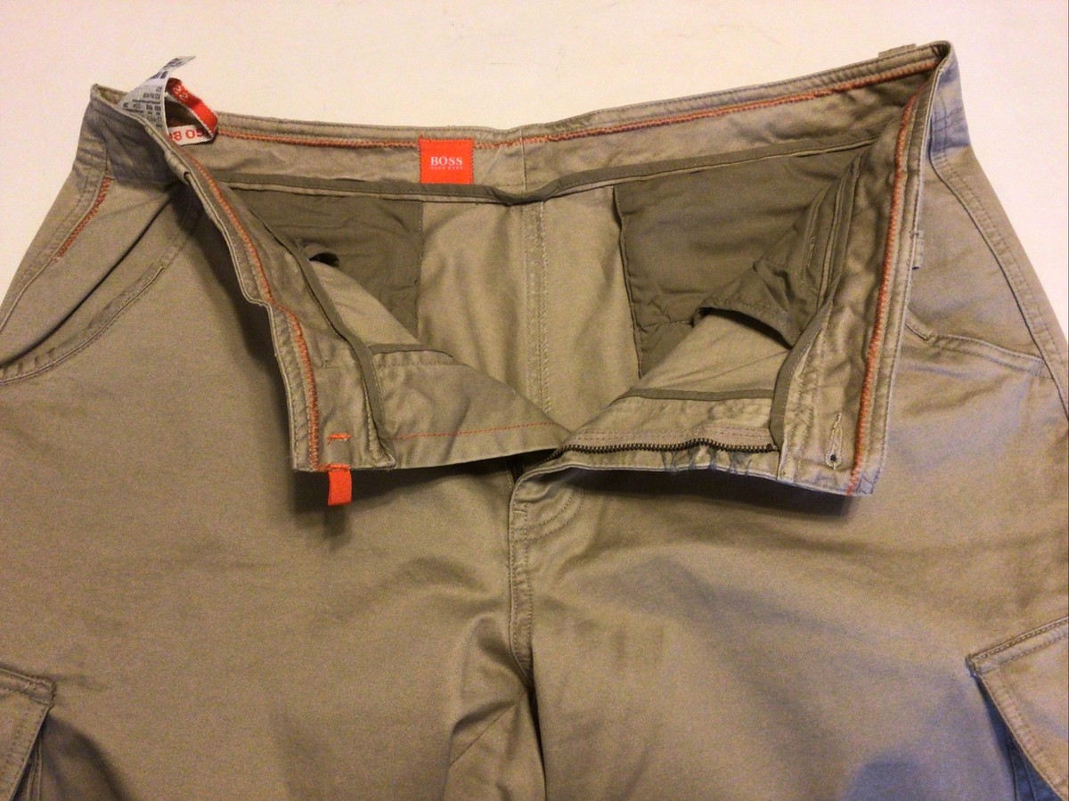 Hugo Boss Men's Kahki Cargo Pants, Cotton 38 View 4
