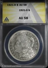1921-D $1 Morgan Silver Dollar ANACS AU 58