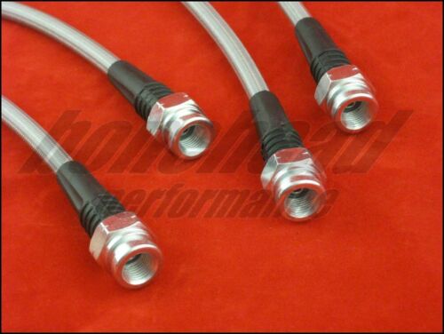 Líneas de freno trenzadas de acero inoxidable 1996-2000 Honda Civic con tambores Techna-Fit - Imagen 4 de 6