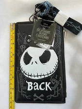 Nightmare B4 Christmas Jack Lanyard 7" Passport Holder Wallet Zipper Pouch NWT