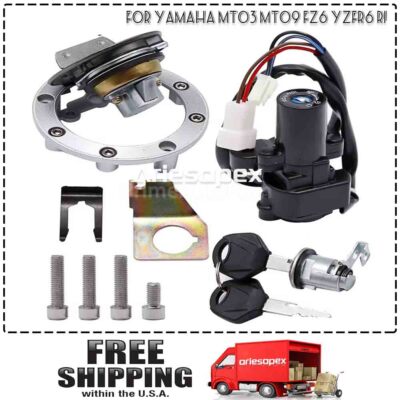 Ignition Switch Lock Set Gas Cap & Key For Yamaha YZF R1 2004-2015 R6 ...