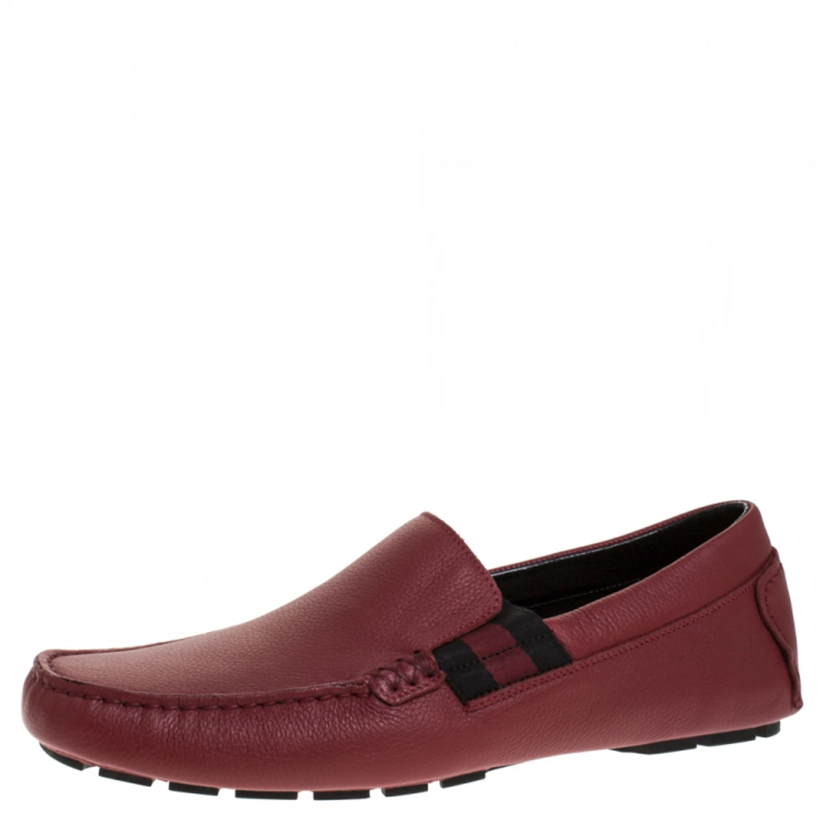 Mocassins de conduite Gucci neufs dans leur boîte en cuir rouge rayures Web chaussures à enfiler 9/9,5