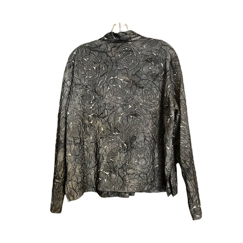 Women's Coldwater Creek Dark Gray and Sparkly Silver Short Jacket. Size PXL - Picture 2 of 6