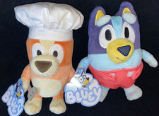 BLUEY LOT OF 2 PLUSH CHEF BINGO BABY BLUEY BRAND NEW WITH TAGS
