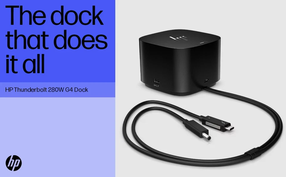 Estación de acoplamiento HP Thunderbolt 230W con cable combinado y adaptador de corriente Foto 2 de 4