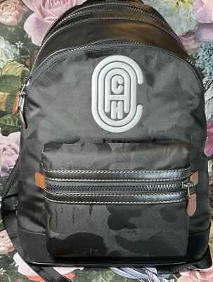 coach academy backpack wild beast Men's Wild Beast Print And Reflective Patch Academy Backpack 78897