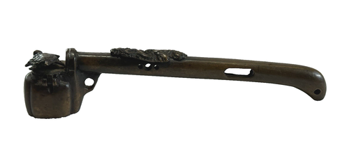 Early Japanese Bronze Travelling Inkwell & Brush Holder Yatate with Turtle - Picture 2 of 8