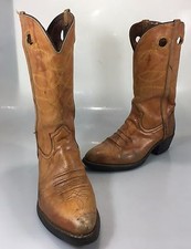 Durango West 9 D Tan Leather Cowboy Western Rodeo Boots Made in USA