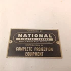 National Theatre Supply Projection Equipment Tag Simplex Bludworth Tin Vintage