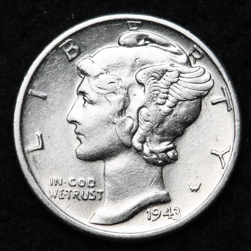 1943 Mercury Silver Dime AU FREE SHIPPING