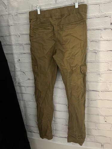 Cat & Jack Solid Khaki Joggers STRETCH Elastic Waist EUC Boy's Size 16 - Picture 7 of 8