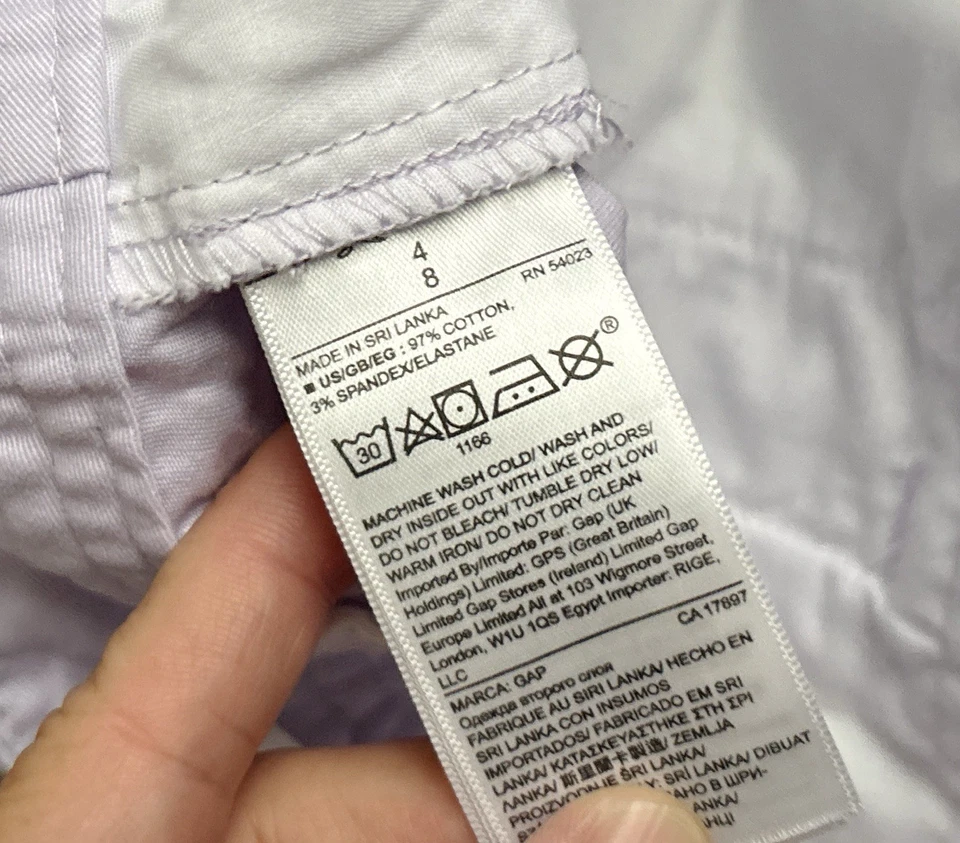 Shorts chino City feminino GAP for Good tamanho 4 sarja roxa mistura de algodão - Imagem 3 de 4