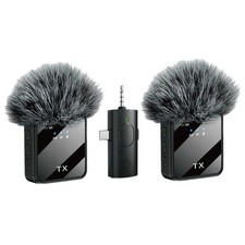 3in1 Plug-play Wireless Lavalier Microphone For iPhone/Android/Camera Interview