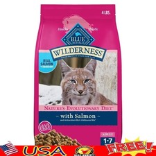 High Protein Dry Cat Food Salmon Recipe Grain Free Natural Adult Cats 4lb Bag US