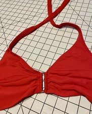 Bikini Top Red With Tie Back Halter Size Small