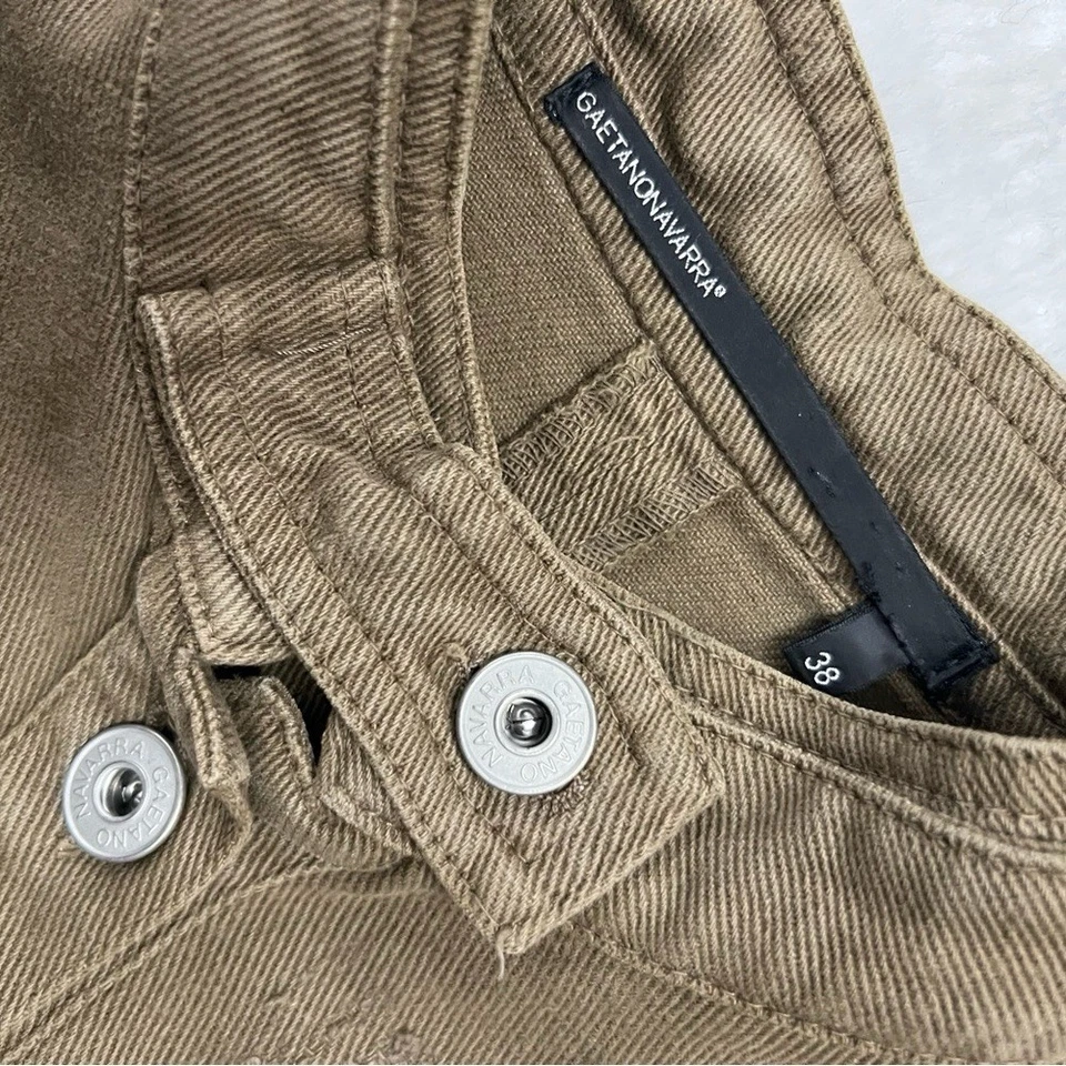 Vtg Gaetano Navarra Embroidered Set Beaded Sequined Pant Military Couture Cargo - Image 3 of 4