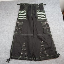 Tripp NYC Electro Pants Mens XL Black Gothic Cargo Straps Chains Rave Punk