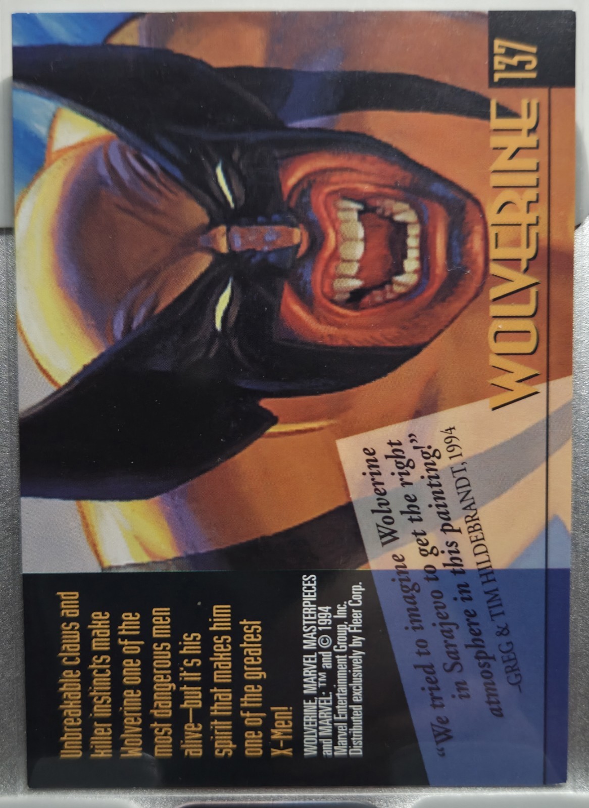 Wolverine - 1994 Fleer Marvel Masterpieces #137 Gold Foil Signature Series