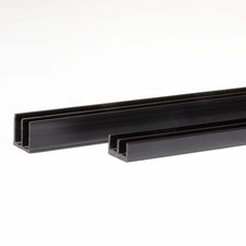 Glasführungsprofil 100cm für 4mm Glasscheiben in schwarz, weiß oder grau