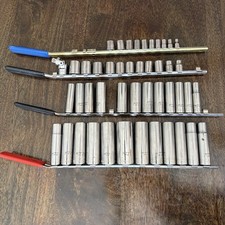 Craftsman Socket Set Lot Vtg Usa 14 38 12 Double Standard Metric Deep