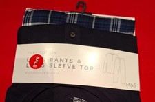 UK(2XL) RRP35 M&S PURE Cotton Long PANTS & LONG SLEEVE TOP BNWT