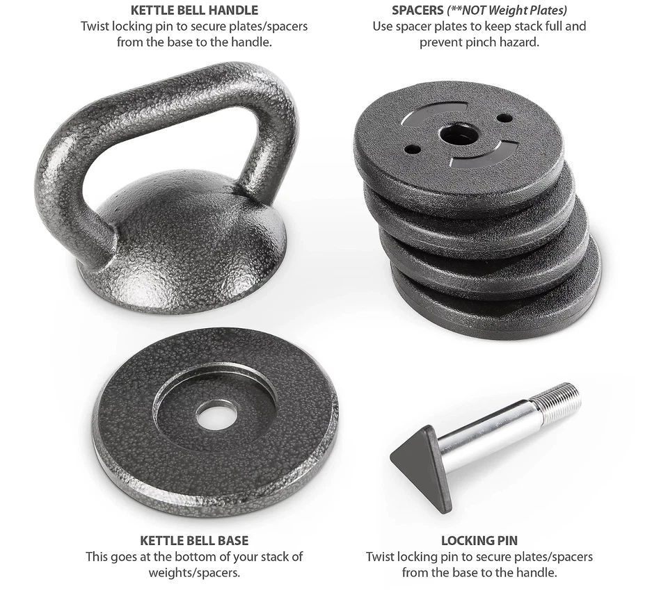 Campana de hervidor ajustable Apex 20 libras. Entrenamiento de levantamiento de pesas incluido APKB-5009 Foto 4 de 4