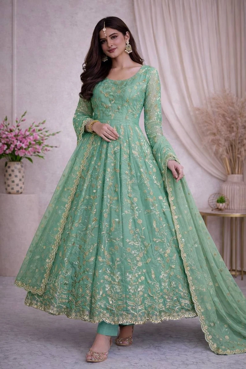 green emerald velvet dress Amazon.com: STELLACOUTURE Indian ready to wear gown type salwar kameez for  women with rich dupatta 2227-O (green, X-SMALL) : Clothing, Shoes & Jewelry