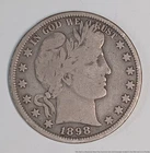 1898 Barber Half Dollar United States Silver Coin Nice Well Circulated