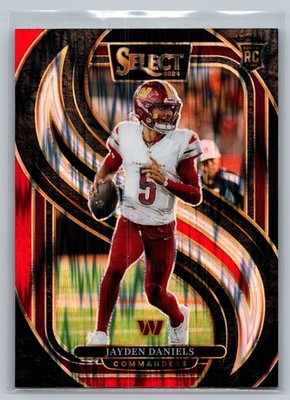 2024 Panini Select #112 Jayden Daniels Black & Red Prizm Shock