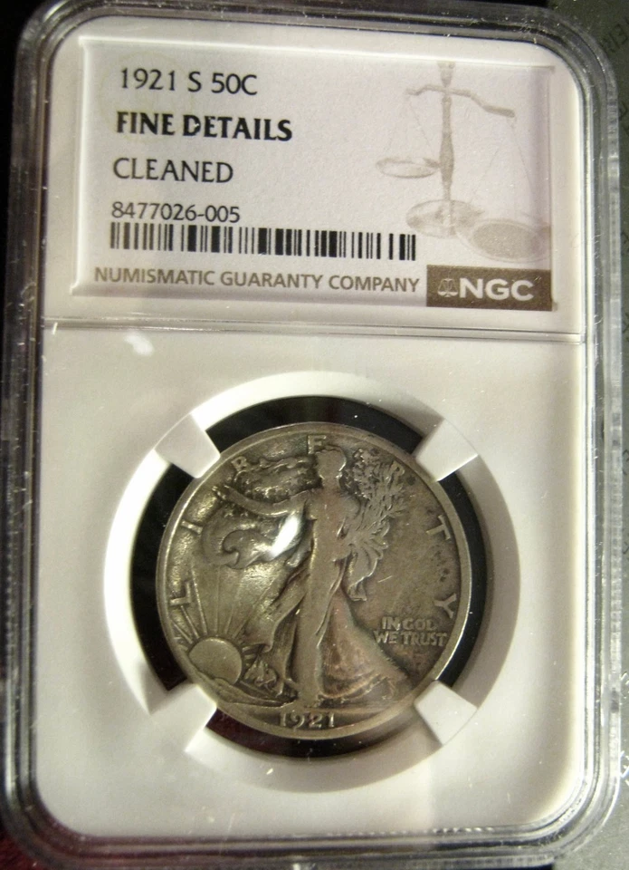 1921-S WALKING LIBERTY HALF DOLLAR, NGC GRADED - Image 4 of 4