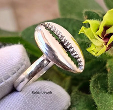 Cowrie Shell Silver Ring 925 Sterling Silver Handmade Silver Ring