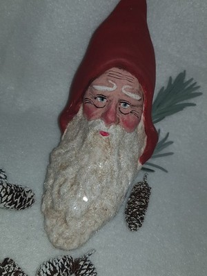 Alter Weihnachtsmann Kopf Masse Christbaum Weihnachtsbaum Schmuck Santa Claus 