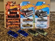 Hot Wheels Lot of 10 '83 Chevy Silverado 1983 Camo Orange Blue Art Flames
