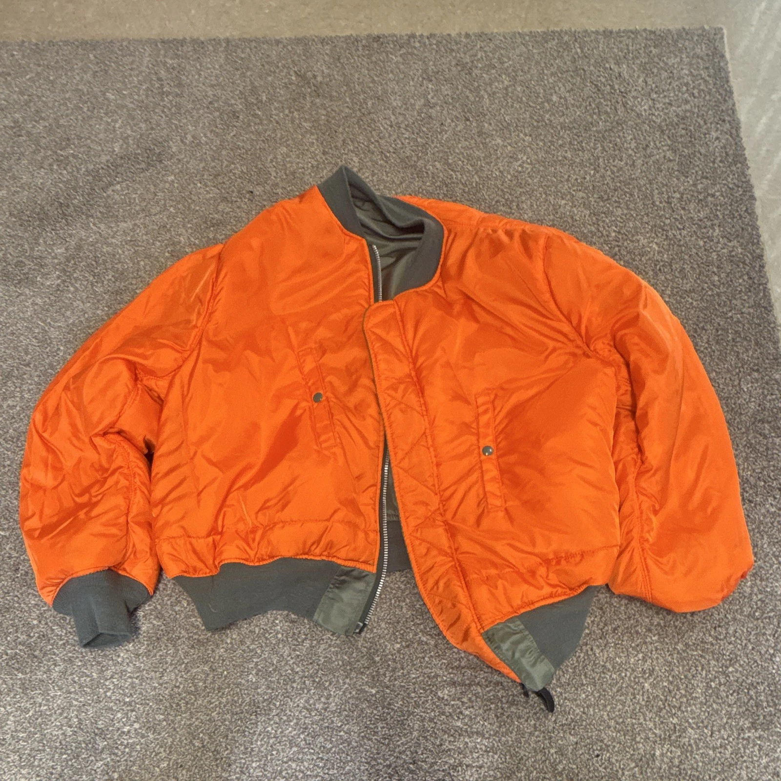 Alpha Industries MA-1 Men's Bomber Jacket Nylon Lined Green/Orange XXXL - product detail image 8