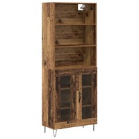Highboard 2-Teilig Aus Altholz Recycelt Und Holzwerkstoff Wohnzimmer