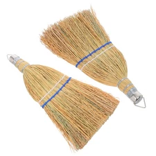 2PCS Mini Whisks Brooms: Straw Handheld Brooms for Car Efficient Indoor