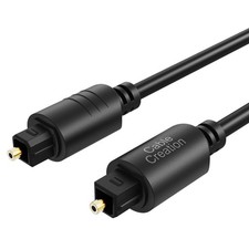 CableCreation 50FT Digital Fiber Optical TosLink Cable Gold 50 Feet, Black
