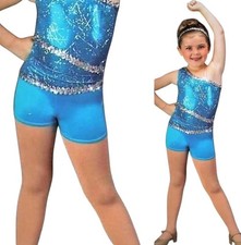 Dance With Me SHORTS ONLY Turquoise New Tap Costume Child; CXS, CS, Adult Medium