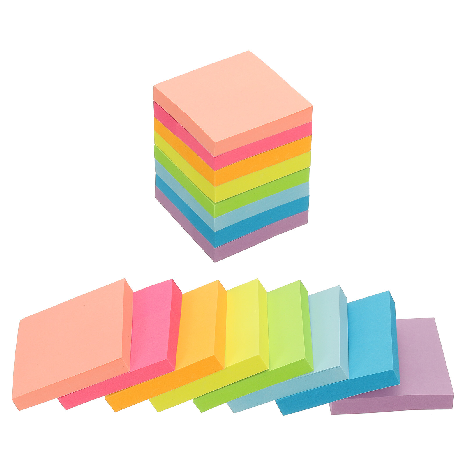 16-Pack 2x2 Inch Mini Sticky Notes - Bright Self-Stick Memo Pads-image