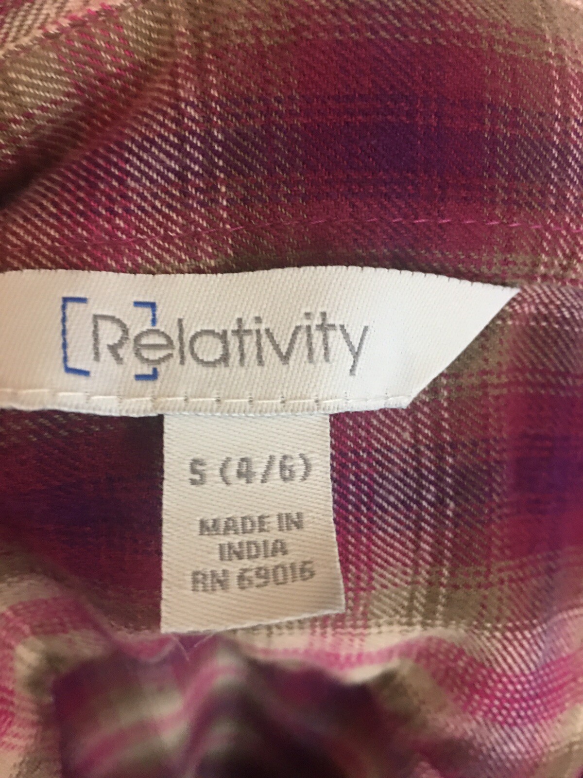 Relativity Plaid Ruffled Button Front Roll Tab Sl… - image 8