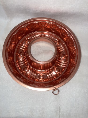 Vtg Mirro Copper Aluminum 3 1/2 Cup Jell-o Mold CAKE Ring Decor USA Gelatin - Picture 3 of 4